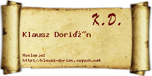 Klausz Dorián névjegykártya